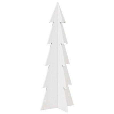 Berkfield Versatile Wooden Christmas Tree For Decoration White 112 Cm Solid Wood Pine - image 1