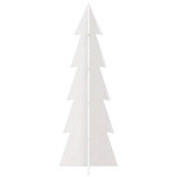 Berkfield Versatile Wooden Christmas Tree For Decoration White 112 Cm Solid Wood Pine - thumbnail 3