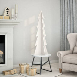 Berkfield Versatile Wooden Christmas Tree For Decoration White 112 Cm Solid Wood Pine - thumbnail 2
