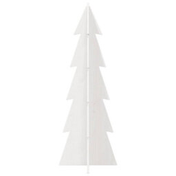 Berkfield Versatile Wooden Christmas Tree For Decoration White 112 Cm Solid Wood Pine - thumbnail 4