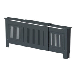 Agnite Adjustable  Radiator Cover Wall Cabinet Mdf Wood Anthracite Grey Vertical Style Modern - thumbnail 3
