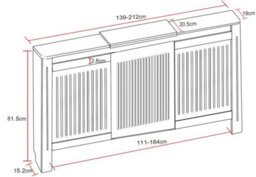 Agnite Adjustable  Radiator Cover Wall Cabinet Mdf Wood Anthracite Grey Vertical Style Modern - thumbnail 4