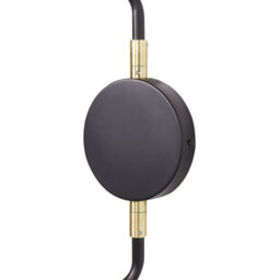 Beliani Two-Light Adjustable Wall Lamp Black Steel With Drum Shades And Gold Accents, Modern Industrial, W84 X D20 X H38Cm - thumbnail 9