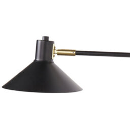 Beliani Two-Light Adjustable Wall Lamp Black Steel With Drum Shades And Gold Accents, Modern Industrial, W84 X D20 X H38Cm - thumbnail 6