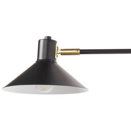 Beliani Two-Light Adjustable Wall Lamp Black Steel With Drum Shades And Gold Accents, Modern Industrial, W84 X D20 X H38Cm - thumbnail 5