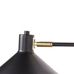 Beliani Two-Light Adjustable Wall Lamp Black Steel With Drum Shades And Gold Accents, Modern Industrial, W84 X D20 X H38Cm - thumbnail 7