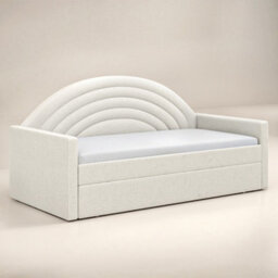 Flair Noa Rainbow Day Bed With Trundle Beige Teddy Fabric - thumbnail 4