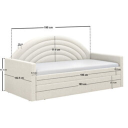Flair Noa Rainbow Day Bed With Trundle Beige Teddy Fabric - thumbnail 6