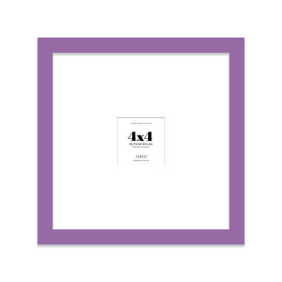 "4X4"" Purple Picture Frame - 4X4"" Square Frame With 1X1"" Mount For 4X4""/1X1"" Pictures Moderrn Style Thin Edge, 1 Pack" - image 1
