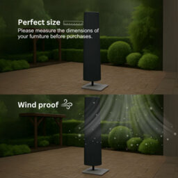 Home Source Duracover Grey 160Cm Heavy Duty Waterproof Parasol Jumbo Protective Cover - thumbnail 2