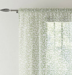 Tyrone Textiles Pair Of Willow Green Leaf Print On Linen Look Panels, With Rod Pocket Header 137 Cm - thumbnail 2