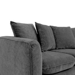 Abakus Direct Lucas Water Repellent Velvet Chenille Left Facing Corner Sofa In Dark Grey - thumbnail 6