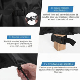 Garden Furniture Protective Cover 150X130X90Cm - Waterproof And Uv-Resistant Outdoor Tarpaulin For Table, Sofa - thumbnail 6