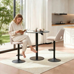 Sonara Adjustable Upholstered Velvet Bar Stools With Gas-Lift, Swivel And Footrest - thumbnail 8