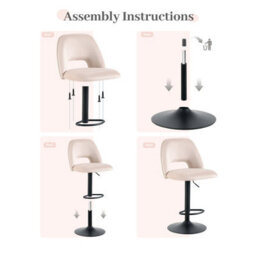 Sonara Adjustable Upholstered Velvet Bar Stools With Gas-Lift, Swivel And Footrest - thumbnail 7