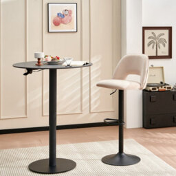 Sonara Adjustable Upholstered Velvet Bar Stools With Gas-Lift, Swivel And Footrest - thumbnail 2