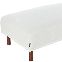 Wyld And Coco Bouclé White Rectangular Ottoman Footstool On Eucalyptus Legs, W112 X D67 X H44Cm - thumbnail 6
