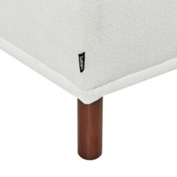 Wyld And Coco Bouclé White Rectangular Ottoman Footstool On Eucalyptus Legs, W112 X D67 X H44Cm - thumbnail 8