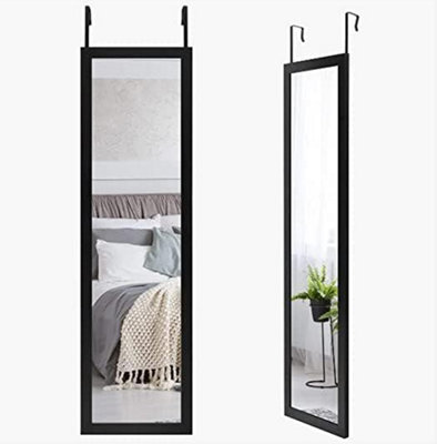 Biznest Over The Door Tall Mirror- Wooden Style Black Frame 30X120Cm, Home Decorative Mirror,for Living Room, Bedroom Room