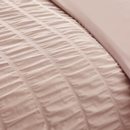 Catherine Lansfield Seersucker Frill Duvet Cover Set With Pillowcases Pink - thumbnail 4