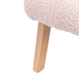 Wyld And Coco Kids Armchair Pastel Pink Bouclé With Wooden Legs, Compact Children's Seat W46 X D55 X H58Cm - thumbnail 9