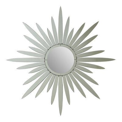 Orsina Starburst Wall Mirror, Silver, Wood, Glass - image 1