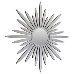 Orsina Starburst Wall Mirror, Silver, Wood, Glass - thumbnail 2