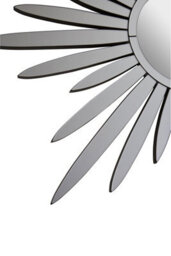 Orsina Starburst Wall Mirror, Silver, Wood, Glass - thumbnail 4