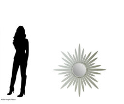 Orsina Starburst Wall Mirror, Silver, Wood, Glass - thumbnail 5