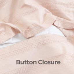MHG Textiles Waffle Stripe Duvet Cover Set - Soft 200Tc Polycotton Blend, Hotel Quality Bedding - (Single, Dusty Pink) - thumbnail 6
