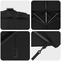 Berkfield Solid Cantilever Roma Parasol With Leds Black 352X251X265 Cm Aluminium - thumbnail 9