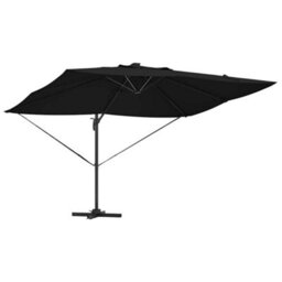 Berkfield Solid Cantilever Roma Parasol With Leds Black 352X251X265 Cm Aluminium - thumbnail 5