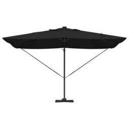 Berkfield Solid Cantilever Roma Parasol With Leds Black 352X251X265 Cm Aluminium - thumbnail 6