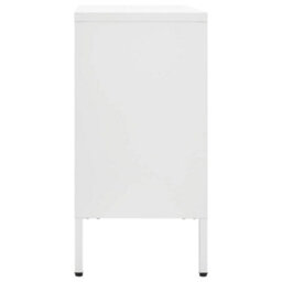 Berkfield Classic Sideboard White 105X35X70 Cm Steel And Tempered Glass - thumbnail 4