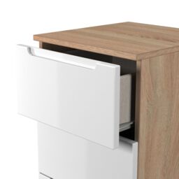 Messina Ready Assembled White & Oak 3 Drawer Bedside Chest (H)685mm (W)370mm (D)390mm - thumbnail 3
