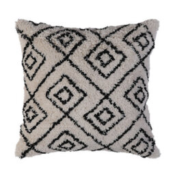 GoodHome Jaspar White Geometric Embroidered Effect Indoor Cushion, (L)50Cm X (W)50Cm - thumbnail 1