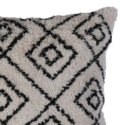 GoodHome Jaspar White Geometric Embroidered Effect Indoor Cushion, (L)50Cm X (W)50Cm - thumbnail 3