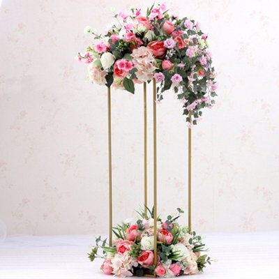 Living And Home Metal Rectangular Flower Stand Pedestal Wedding Party Ornament 60Cm (H) - image 1