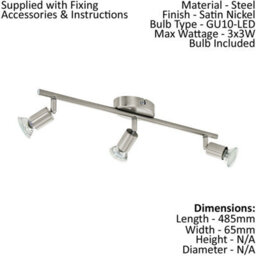 Satin Nickel Adjustable Ceiling Spot Light With 2 Matching Wall Sconces For Kitchen - thumbnail 2