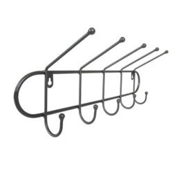 Charles Bentley Charnwood Contemporary Ten Hook Dark Grey Mounted Iron Coat Rack Inside/outside - thumbnail 4