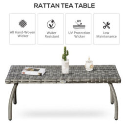 Wyld Haus Kedo Grey Rattan-Effect Rectangular Outdoor Coffee Table L90 X D50 X H35 Cm - thumbnail 4