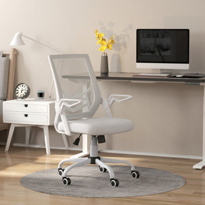 Vinsetto Mesh Swivel Office Chair Task Computer Chair W/ Lumbar Support, White - image 1