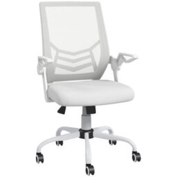 Vinsetto Mesh Swivel Office Chair Task Computer Chair W/ Lumbar Support, White - thumbnail 2