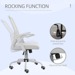 Vinsetto Mesh Swivel Office Chair Task Computer Chair W/ Lumbar Support, White - thumbnail 5