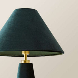 Valuelights Martha Conical Teal Velvet Table Lamp - thumbnail 4
