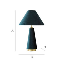 Valuelights Martha Conical Teal Velvet Table Lamp - thumbnail 8