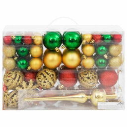Berkfield Lightweight 112 Piece Christmas Bauble Set Red / Green / Gold Polystyrene