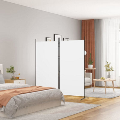 Walplus White 2-Panel Room Divider 175X180 Cm Fabric Privacy Screen Partition - image 1