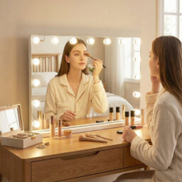 Gainoom 58 X 43 Cm Hollywood Vanity Mirror Lighted Mirror With 3 Light Colors & Adjustable Brightness White - thumbnail 5