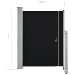 Walplus Patio Retractable Side Awning Garden Sun Shade Canopy Gazebo For Back Door, Porch, Patio 100 X 300 Cm Black - thumbnail 8